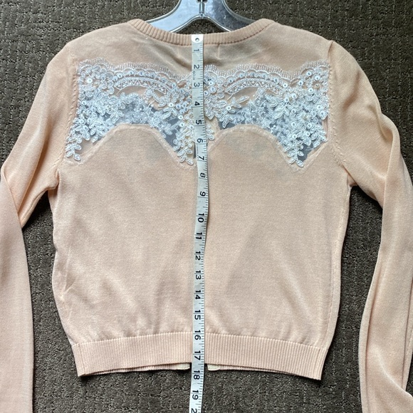 Designer Belle Badgley Mischka XS silk/cotton fine blend sweater. NEW - Picture 7 of 10